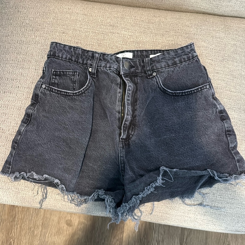 cotton on high rise distressed denim short